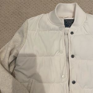 Abercrombie White Puffer Jacket